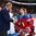MOSCOW, RUSSIA - MAY 22: Russia's Yevgeni Kuznetsov #92 receives his bronze medal from Vladislav Tretiak following a 7-2 bronze medal game win over the U.S. at the 2016 IIHF Ice Hockey World Championship. (Photo by Andre Ringuette/HHOF-IIHF Images)

